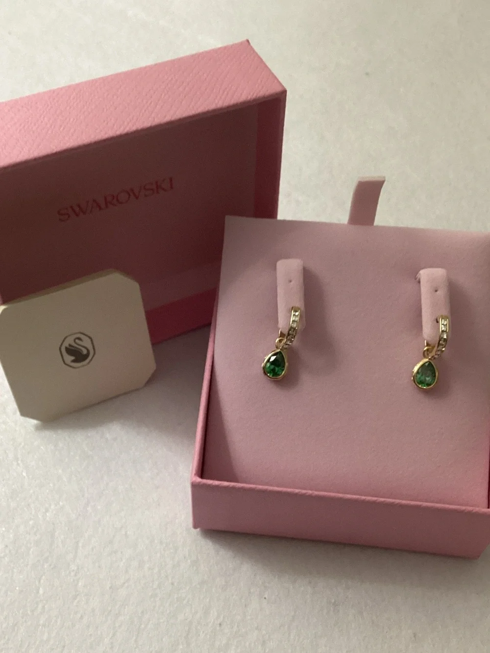 Swarovski Gold-Tone Mixed Crystal Charm Hoop Earrings